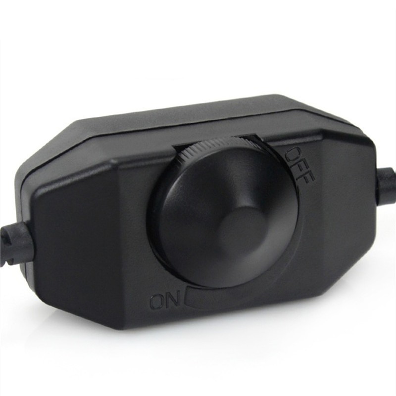 Premium 12V DC 0100 PWM Manual Knob LED Dimmer Switch for LED Strip Light Black Stylish