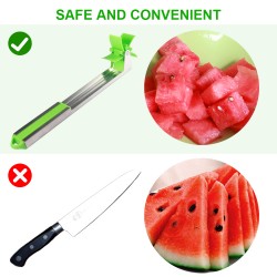 1pc, Watermelon Cutter, Watermelon Slicer, Stainless Steel Watermelon Cube  Cutter, Quickly Safe Watermelon Knife, Melon Cutter, Fruit Cutter, Fruit Sl