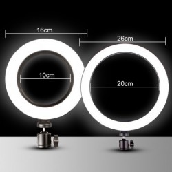 26CM LED Selfie Ring Light Multi-Function Dimmable Ring Light For Cell Phone Camera Live Stream