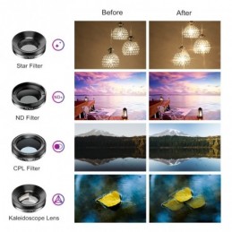 11 in 1 camera Phone Lens Kit wide angle macro Full Colorgrad Filter CPL ND Star Filter for