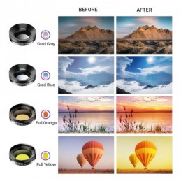 11 in 1 camera Phone Lens Kit wide angle macro Full Colorgrad Filter CPL ND Star Filter for