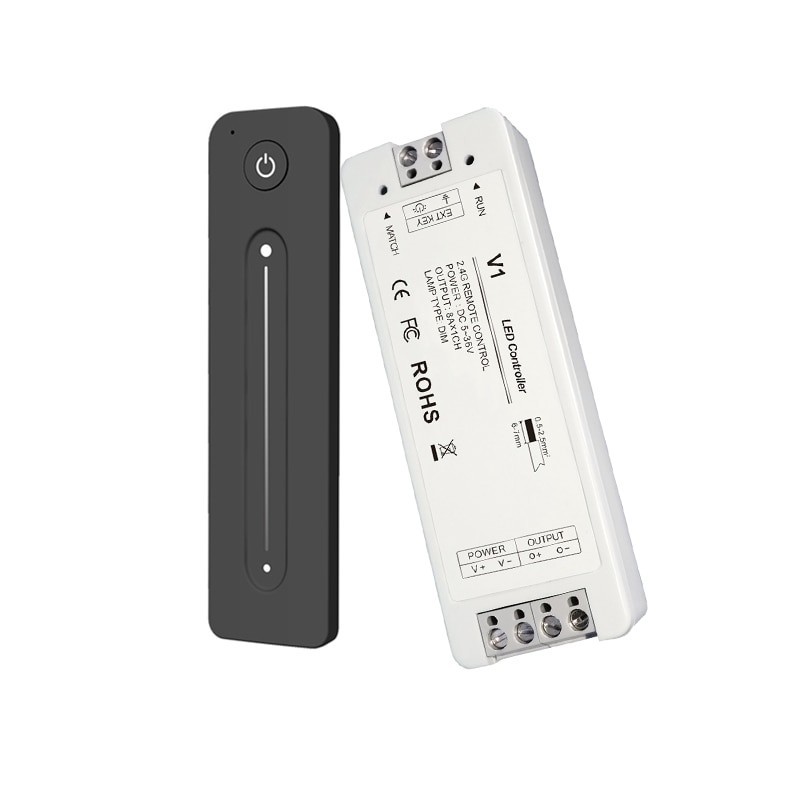 New Led Dimmer Controller 12V RF Dimmer Wireless remote DC5-36V CV Constant  Voltage Receiver Led 5050 3528 Strip Dimming V1+