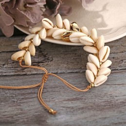 Natural Cowrie Gold Color Sea Shell Bracelets for Women Delicate Rope Chain Bracelet Beads Charm Boho Summer Beach Jewelry