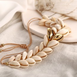 Natural Cowrie Gold Color Sea Shell Bracelets for Women Delicate Rope Chain Bracelet Beads Charm Boho Summer Beach Jewelry