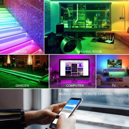 WiFi Bluetooth-compatible App Music pixel controller Dual output 5V 12V 24V  Magic Home Alexa Google For WS2812 WS2811 LED strip