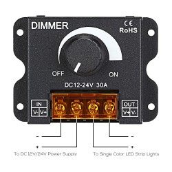 Led Streifen Mini Dimmer Controller Monocolor 12V/24V DC