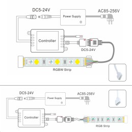 24 Keys Tuya WiFi Controller LED Strip Light Bluetooth APP IR Remote Controller Music Control for DC5-24V RGB RGBW Tape Lights