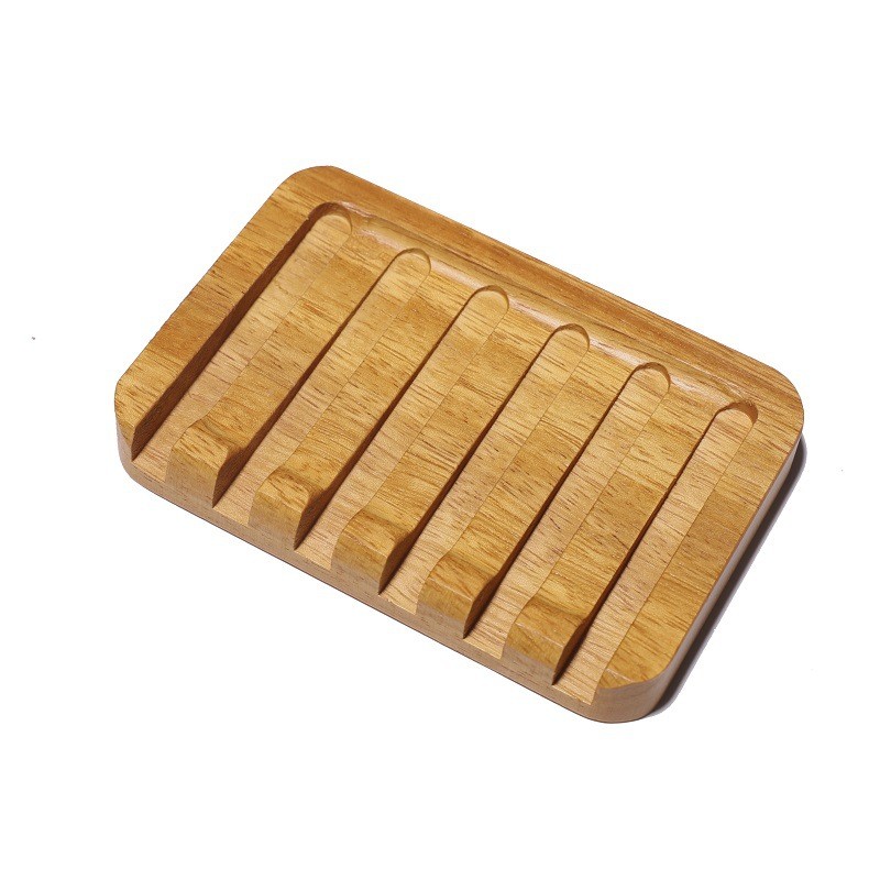 Soap Dish with Slanted Waterfall Design, Bar Soap Holder Teak Wood, Soap Saver