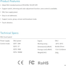 DALI RGB touch panel EDT3