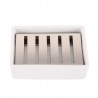 Ceramic Soap Dish Stainless Steel Soap Holder for Bathroom and Shower Double Layer Draining Soap Box