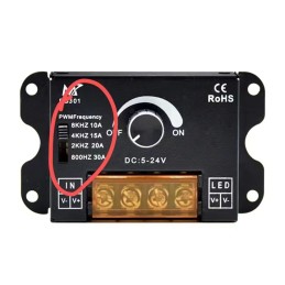 LED Knob Dimmer 5V 12V 24V 10A/30A PWM Frequency Adjustable LED Dimming Controller Switch ON OFF for Single Color LED Strip