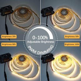 LED Knob Dimmer 5V 12V 24V 10A/30A PWM Frequency Adjustable LED Dimming Controller Switch ON OFF for Single Color LED Strip