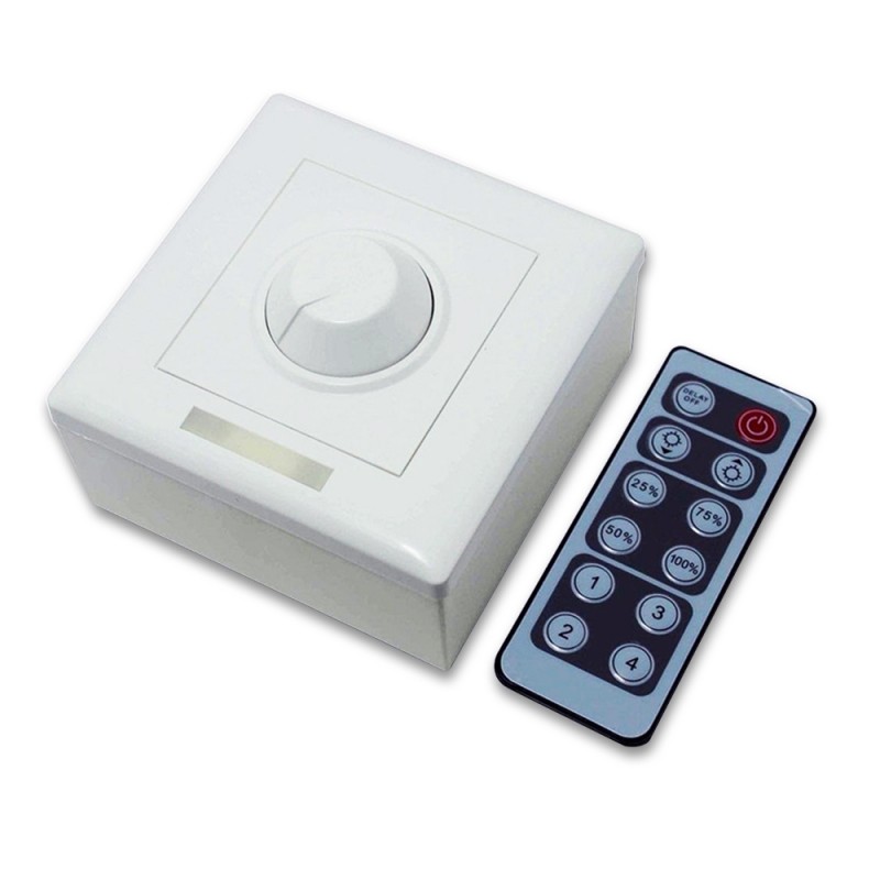 IR LED Dimmer DC12-24V 8A Brightness Adjustable with 12 Keys Wireless  Remote Control