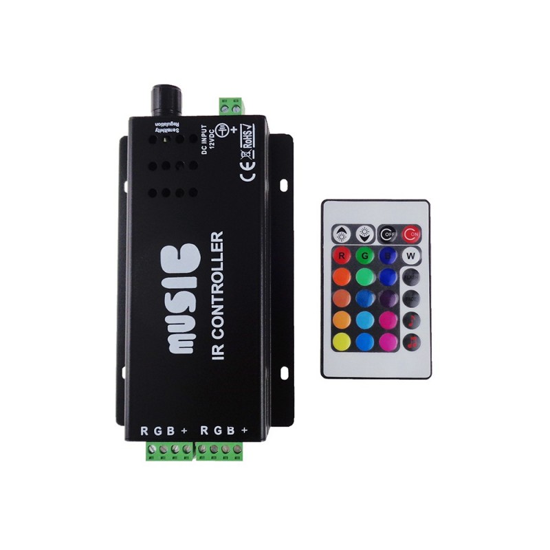 DC12-24V 24 Keys Iron Shell Wireless IR Remote Control Music Sound ...