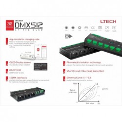 LT-932-OLED 32CH CV DMX DecoderDC12-24V input3A32CHMax 96A output
