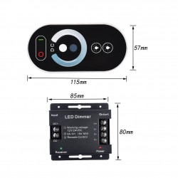 LED DIMMER POTENZIOMETRO 12V 24V 8A TELECOMANDO RF RADIO